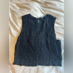 American Eagle Outfitters Black Textured Blouse